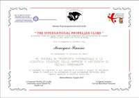 L'attestato consegnato a Menegari Simone