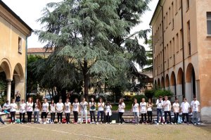 Foto di gruppo degli "studenti-attori"