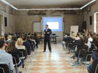 Un momento dell'incontro in aula Magna