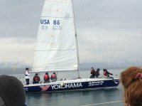 Alcuni alunni alla prova su una barca a vela