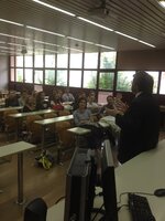 Il professor Pier Luigi Novi Inverardi in un momento della lezione