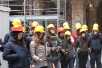 Un gruppo di alunni durante la visita