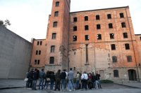 Un momento della visita alle foibe