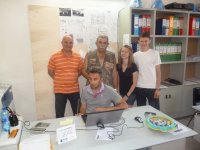 Gli alunni Treccani e Covaci in ufficio