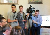 Erano presenti due ragazzi del corso Grafico impegnati in uno stage con MantovaTV