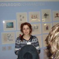 Un momento della visita alla mostra dedicata alla Pixar