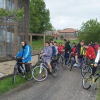 Il momento della partenza in bicicletta
