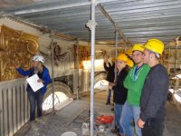 Un momento della visita al cantiere