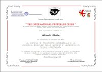 L'attestato consegnato a Bocchi Pietro