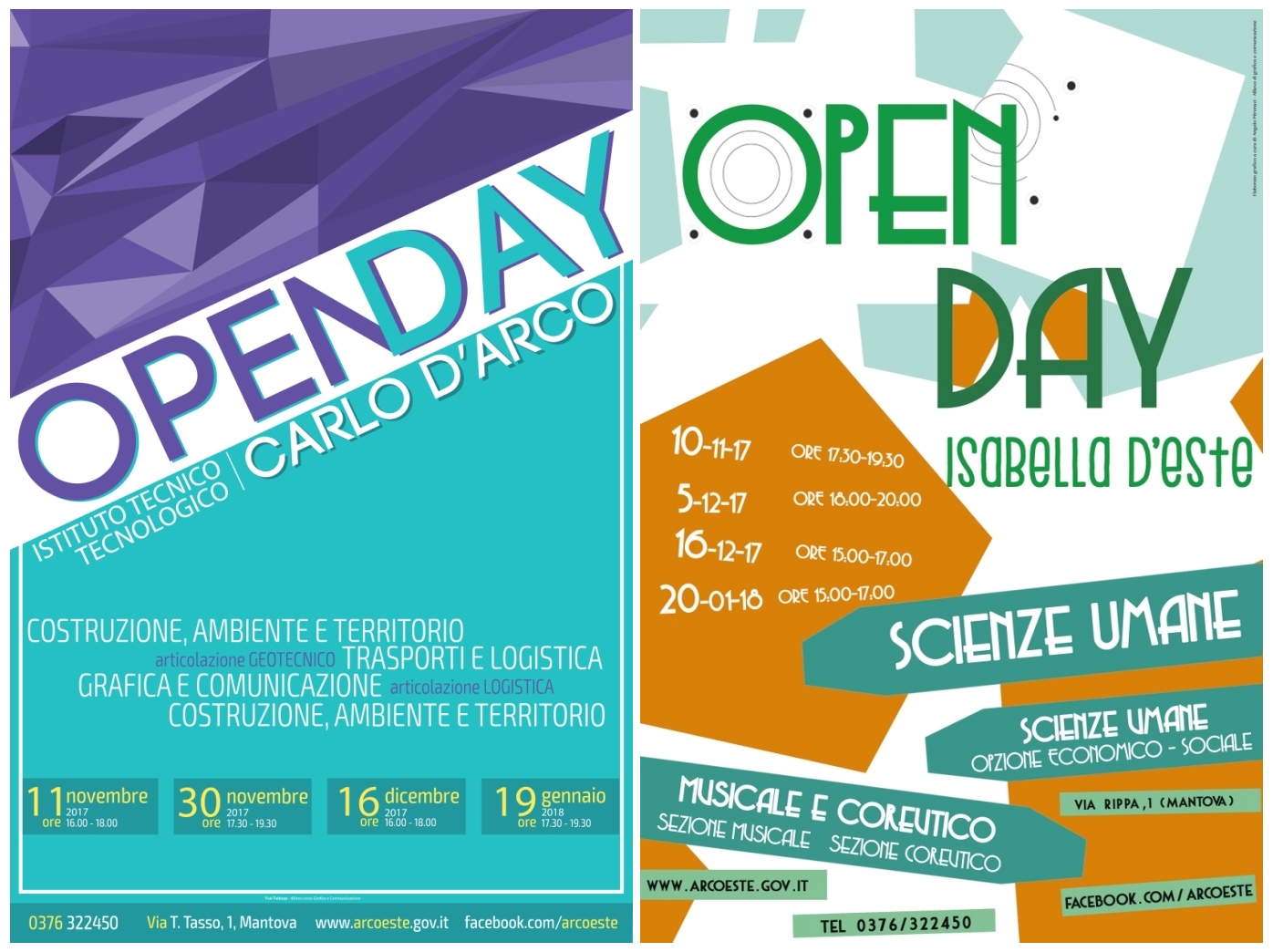 Locandine Open Day  I.T.T. "C. d'Arco" e Liceo "I. d'Este"